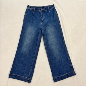 Miou Muse High Rise Cropped Wide Leg‎ Jeans Style P2505 Size Medium 28